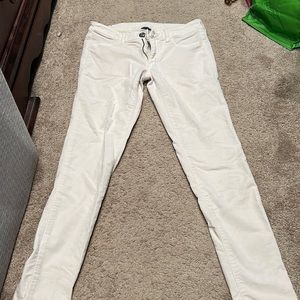 American Eagle white velvet skinny jeans